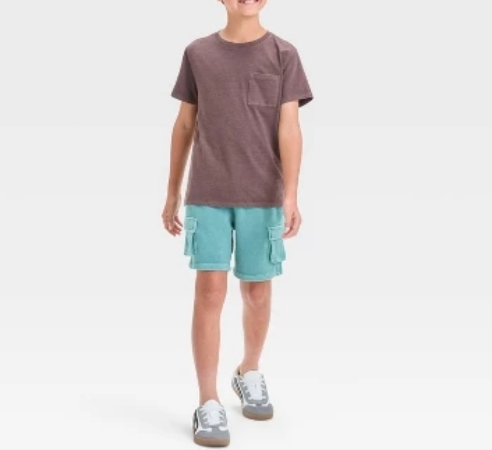 Cat & Jack Teal Cargo Shorts for Kids - Picture 3 of 3